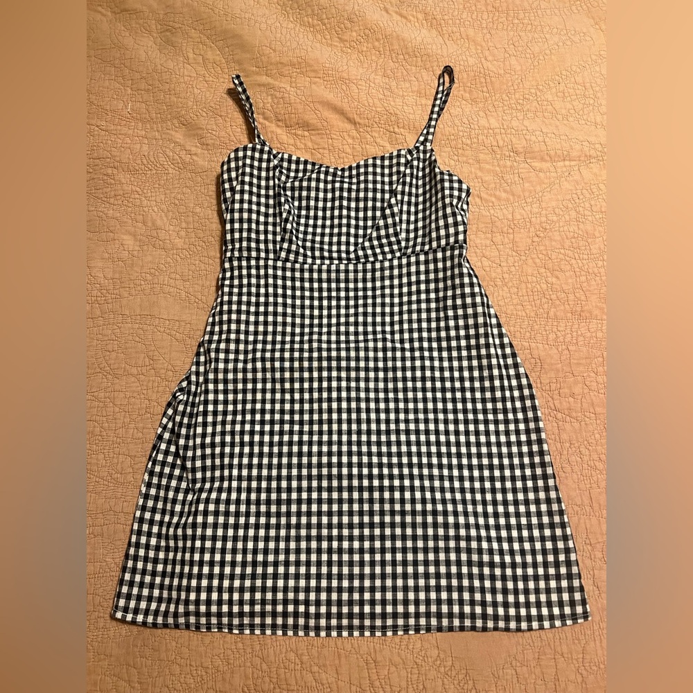 Honey Punch Black and White Gingham Mini Dress